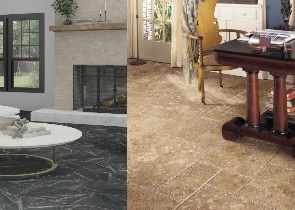Office space with vinyl flooring