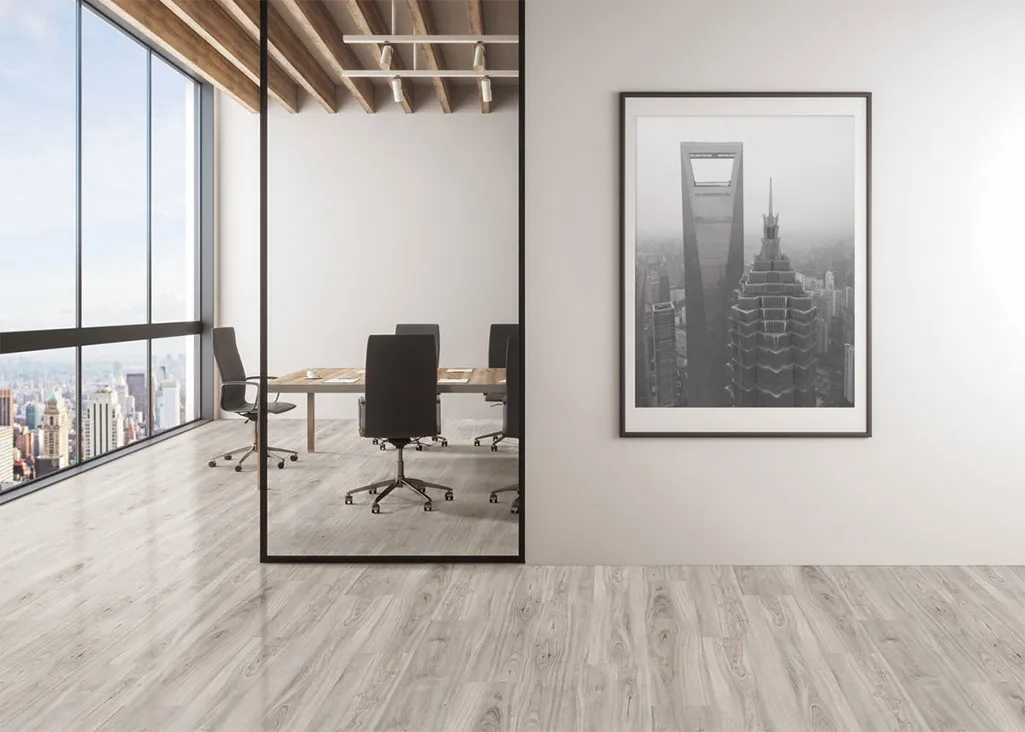 Office space with vinyl flooring